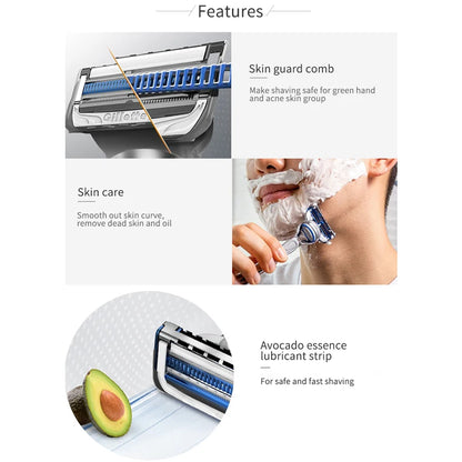 Rasoio manuale Gillette SkinGuard con 2 lame sottili Nano, pettine Skin Guard e strisce lubrificanti per pelli sensibili e acneiche, ideale per principianti.