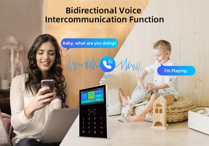 PG109 Sistema di Allarme Antifurto WiFi GSM da 4,3 Pollici per Casa, Compatibile con App Tuya, Controllo con Display della Temperatura