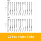 Set di posate da 24 pezzi in acciaio inossidabile, set di stoviglie, cucchiaio e forchetta, coltello, forchetta, cucchiaio da dessert, cucchiaio da tè