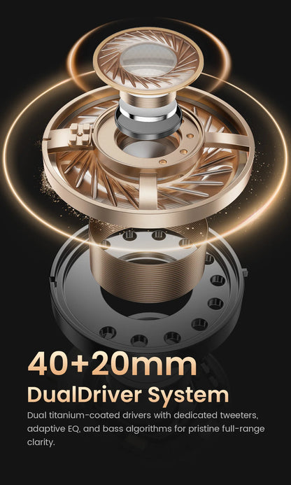 HAYLOU S40 ANC Cuffie wireless Bluetooth 6.0 Audio ad alta risoluzione Cuffie over Ear Auricolari ibridi con cancellazione attiva del rumore da 50 dB