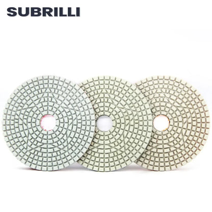 Set di 3 Dischi Flessibili Diamantati da 4 Pollici per Lucidatura in 3 Fasi, per Granito, Marmo, Pietra e Calcestruzzo, Set di Utensili Abrasivi da 100mm