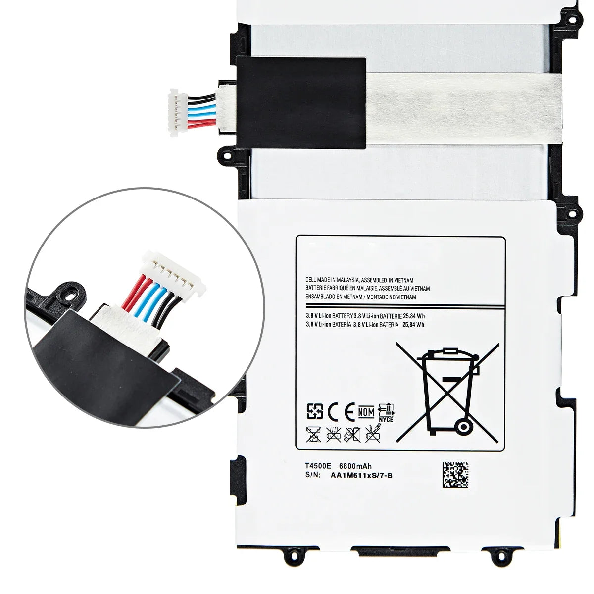 Brand New Tablet T4500C T4500E T4500K Batteria 6800mAh Per Samsung Galaxy Tab3 P5200 P5210 P5220 P5213 Batterie