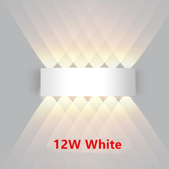 Lampada da parete a LED IP65 AC86-265V/DC12V-24V Illuminazione da giardino impermeabile per esterni Lampada da parete per scale per camera da letto interna in alluminio
