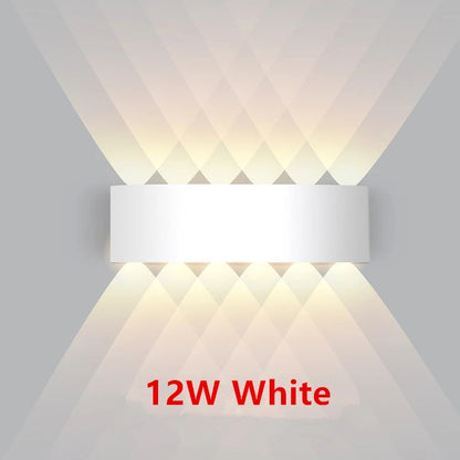 Lampada da parete a LED IP65 AC86-265V/DC12V-24V Illuminazione da giardino impermeabile per esterni Lampada da parete per scale per camera da letto interna in alluminio