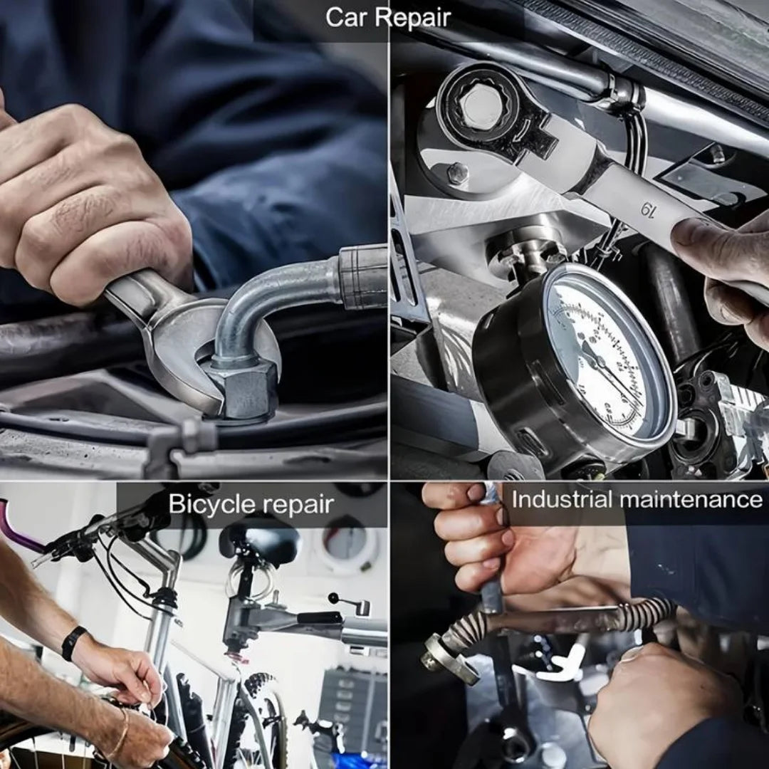 Set di 12 Chiavi Combinate Antiruggine e Chiavi Esagonali per Riparazioni Auto e Domestiche - Regalo Perfetto per Papà e Marito