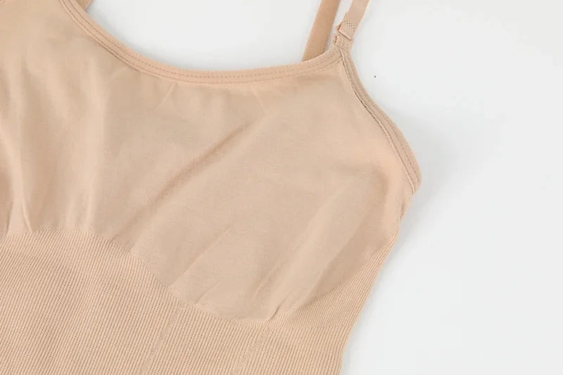 Intimo modellante da donna, slip completo, controllo della pancia, girocollo, mini sotto il vestito, modellante per il corpo liscio, nuova lingerie con spalline sottili