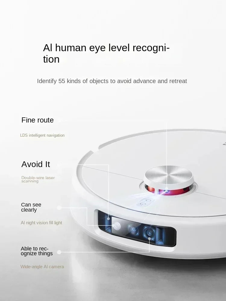 Nuovo robot aspirapolvere Xiaomi Mijia M30 Pro, potente e multifunzione, con funzione di taglio dei capelli integrata e sistema anti-groviglio.