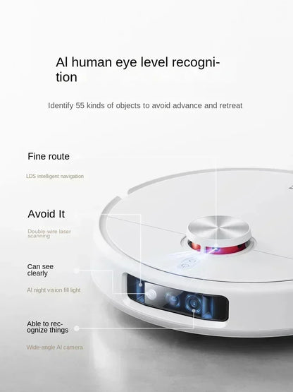 Nuovo robot aspirapolvere Xiaomi Mijia M30 Pro, potente e multifunzione, con funzione di taglio dei capelli integrata e sistema anti-groviglio.