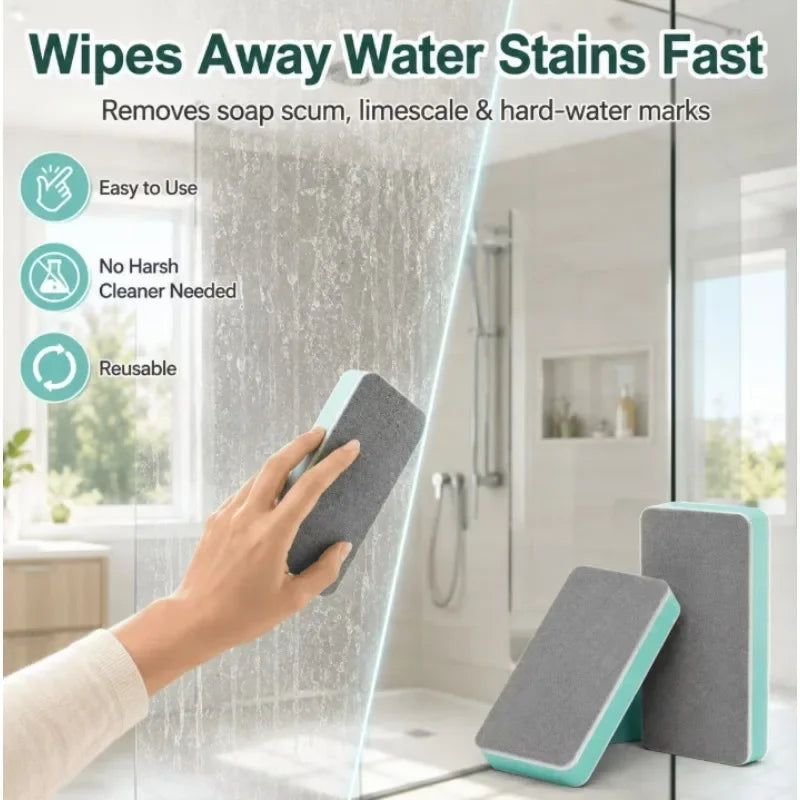 10/1PCS Spazzola per la pulizia del vetro, rimuove calcare, ideale per specchi da bagno, piastrelle della doccia, rimuove efficacemente lo sporco, strumento per la pulizia domestica
