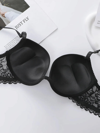 Set di biancheria intima sexy da donna in tinta unita Set di biancheria intima push up raccolta Set di biancheria intima senza cuciture comoda e aderente quotidiana 3208