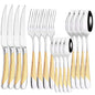 Set di posate in acciaio inossidabile da 16 pezzi - Set di posate nere, lucidate a specchio, lavabili in lavastoviglie, include coltelli, forchette e cucchiai