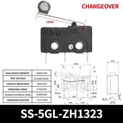 10/50/100PCS SS-5Gl NO/NC/Microinterruttore subminiaturizzato di commutazione, microinterruttore di finecorsa a 3 terminali precablato a 2 terminali