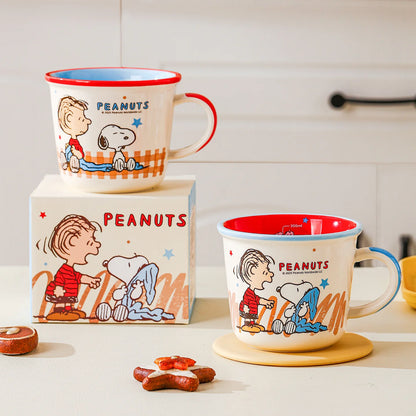 Set di Tazze in Ceramica Colorata da 340Ml con Snoopy, Design Carino con Manico, Bellissima Tazza per Caffè e Acqua per Casa e Ufficio, Regalo di Compleanno per Bambini