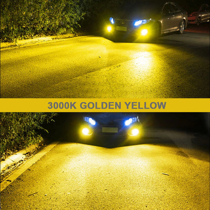 BMTxms 2PCS H27 881 H27W H27W2 LED Fendinebbia 20000LM 40W Per Hyundai Ssangyong Daewoo KIA Lampadina per auto 6500K Bianco 3000K Giallo