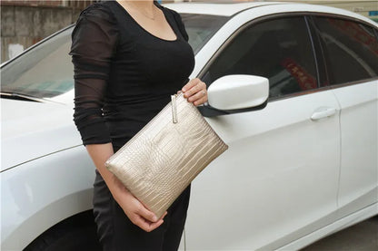 Borsa Clutch da Donna in Pelle PU Effetto Coccodrillo, Pochette da Sera a Busta, Nuova Collezione 2026, Borsa a Mano Femminile, Pochette da Donna
