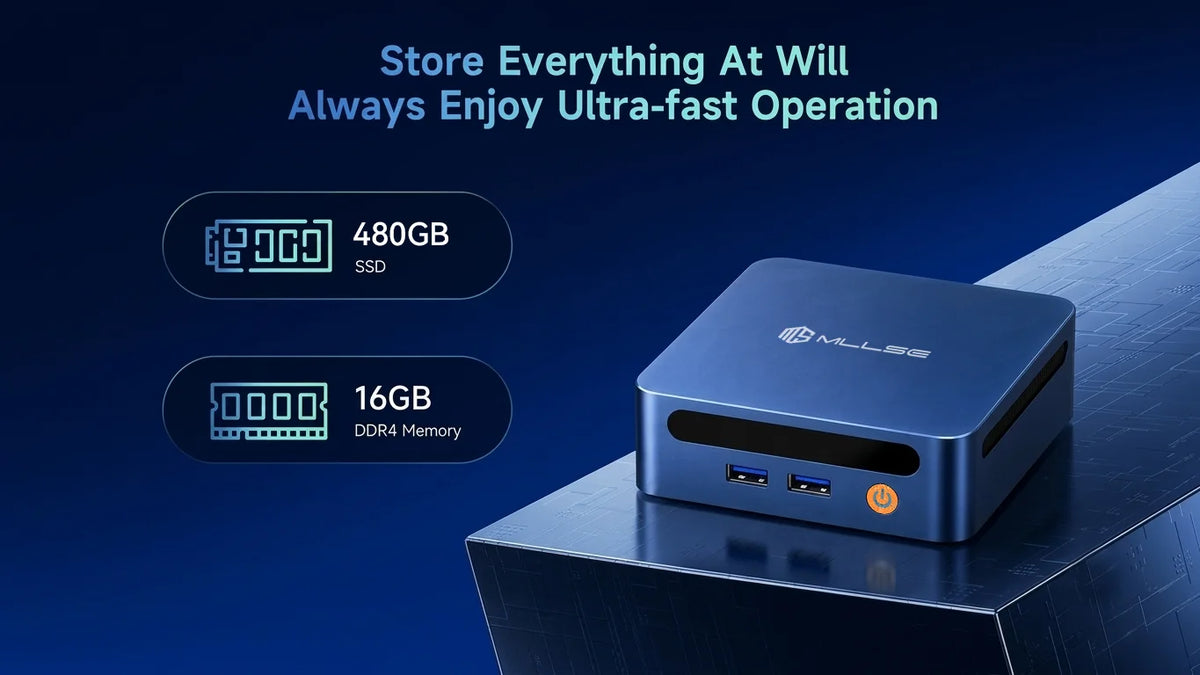 MLLSE M4 Mini PC con Processore Intel Core I5-8265U, 16GB RAM DDR4, 480GB SSD, WiFi 5, BT 4.2, Win11, Mini Computer Desktop