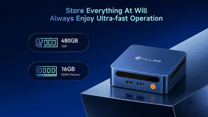 MLLSE M4 Pro Mini PC con Processore Intel Core I7-8665U, 16GB RAM DDR4, 480GB SSD, WiFi 5, BT 4.2, Win11, Mini Computer Desktop