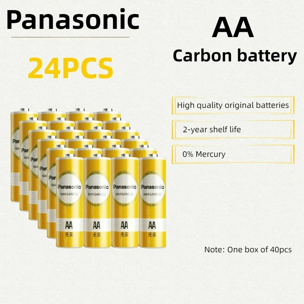 Batterie originali Panasonic AA 1.5V al carbonio-zinco per giocattoli LED, MP3, fotocamere, torce, rasoi, lettori CD