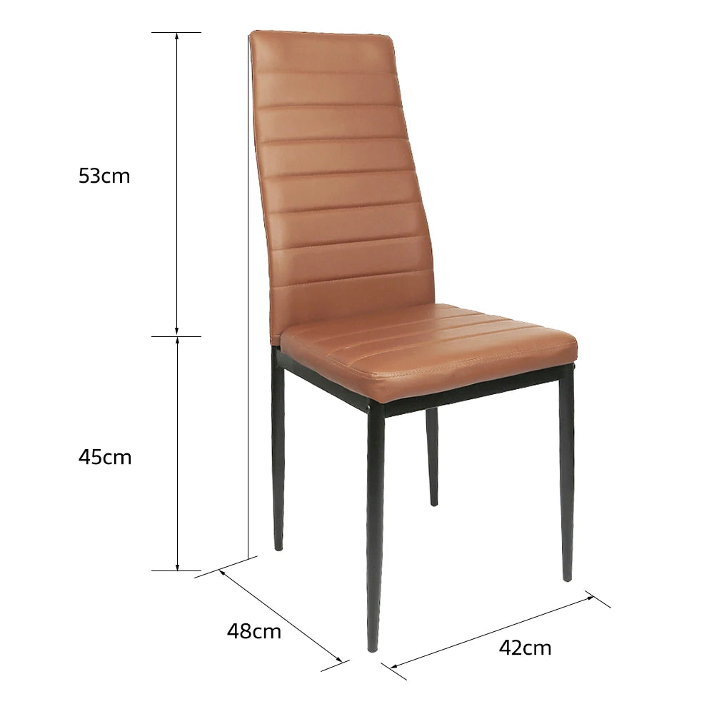 Set di 4 sedie per sala da pranzo, per soggiorno, cucina, sala da pranzo, sedie da cucina imbottite, pelle PU, con gambe in metallo