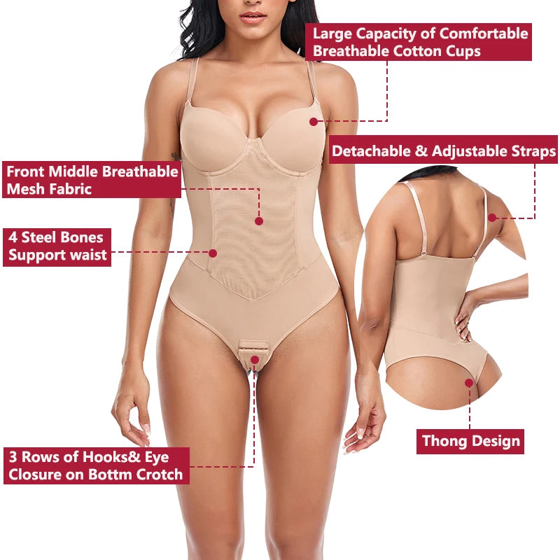 Perizoma Body Shapewear Donna Full Body Shaper Vita Trainer Ossa d'acciaio Pancia Controllo Biancheria intima Pancia piatta Sottoseno Corsetto