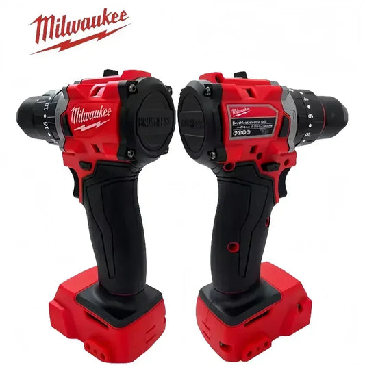 Trapano a percussione compatto Milwaukee M18 con motore brushless, leggero e ad alta potenza, ideale per la foratura quotidiana di metallo e legno