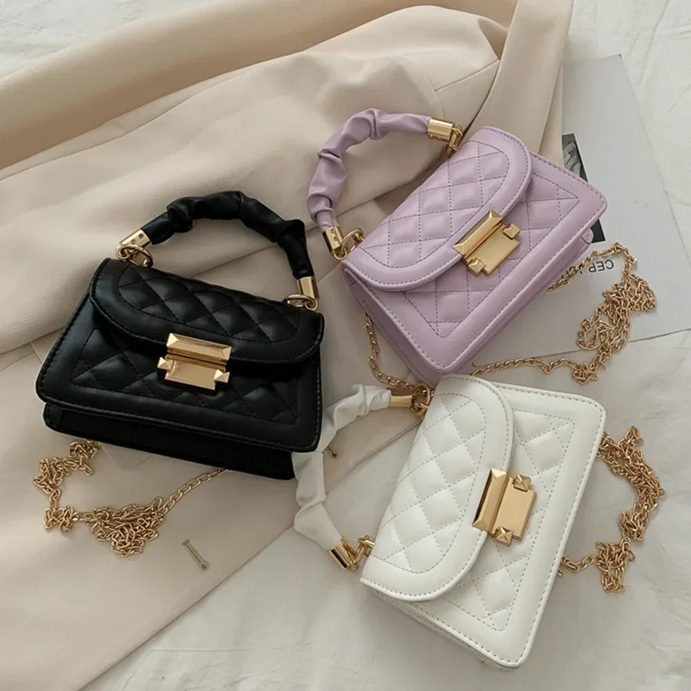 Borse a tracolla in pelle PU da donna piccola borsa a tracolla Designer femminile 2024 nuova catena di moda borsa a tracolla romboidale mini borsa da donna