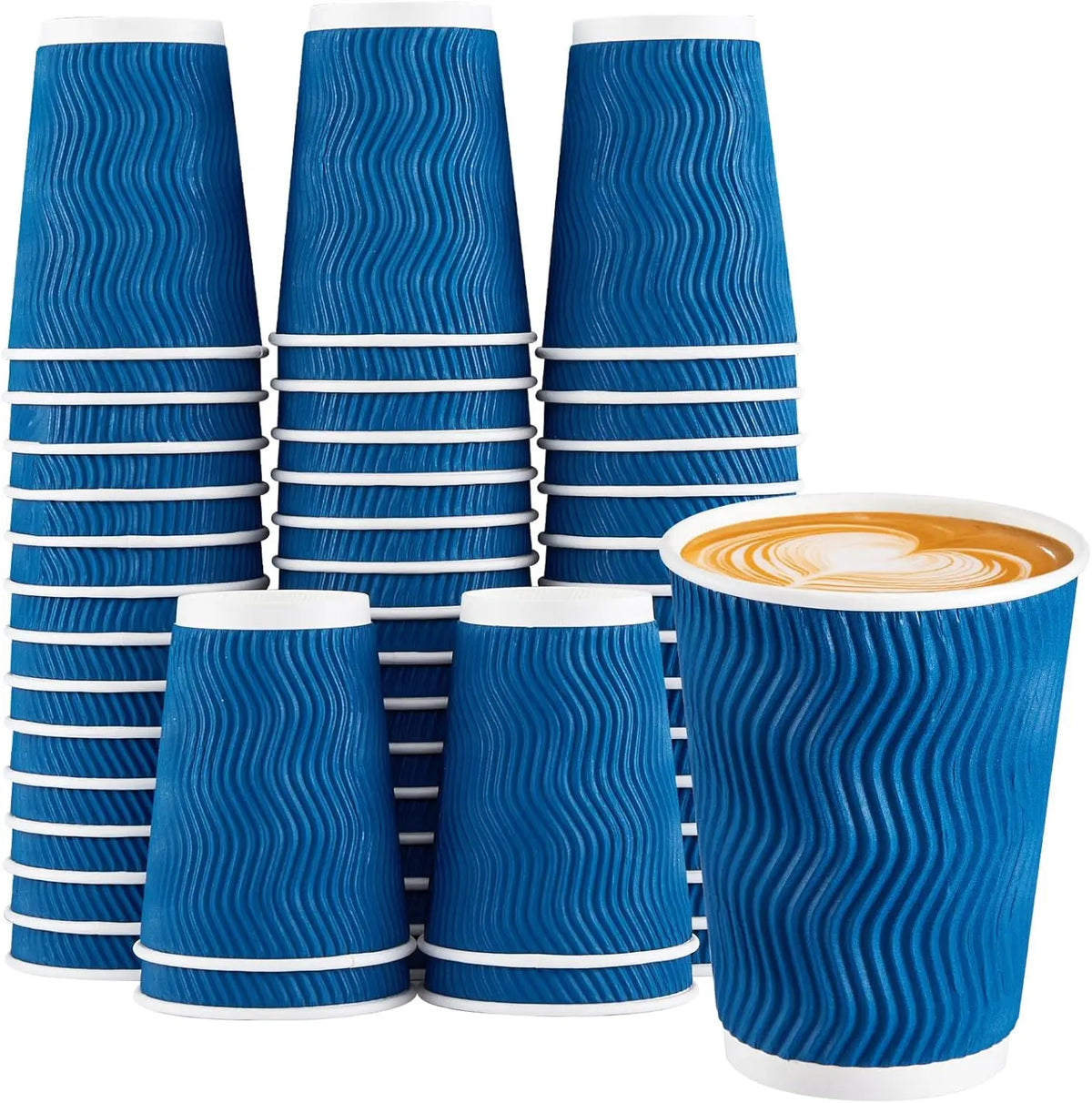 Bicchieri da Caffè Usa e Getta da 12OZ, Bicchieri di Carta Isolati con Parete Ondulata in Kraft per Bevande Calde o Tè, Acqua Calda