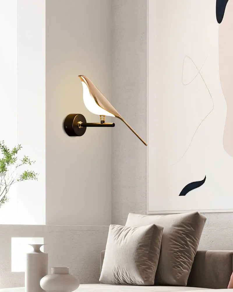 Lampade da Parete LED Girevoli a Forma di Uccello Magpie con Spina EU/US per Comodino, Camera da Letto, Lampade da Parete Nordiche, Applique per Cucina e Sala da Pranzo