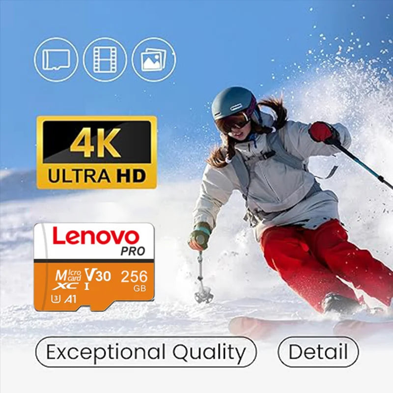 Scheda Micro TF SD Lenovo ad Alta Velocità 512GB 1024G 256GB Classe 10 U3 V30 per DJI Insta360, Registratore di Guida, Memoria Impermeabile