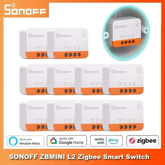 SONOFF ZBMINI L2 Zigbee Zbminil2 Zigbee Smart Switch Mini L2 Nessun cavo neutro richiesto Controllo bidirezionale a 1 gruppo Alexa Google Home