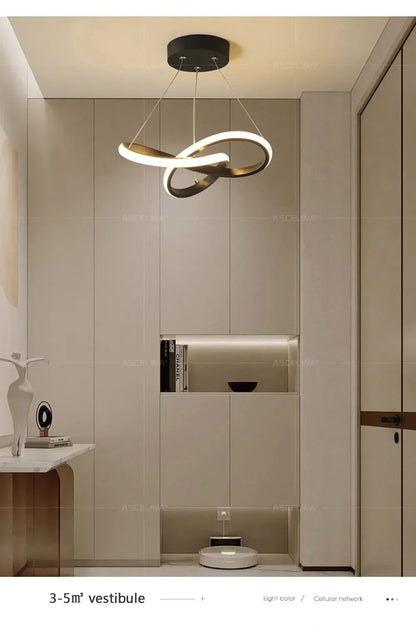 Lampada a sospensione moderna a LED con design irregolare aerodinamico Piccola lampada a sospensione creativa per camere da letto, sala da pranzo, sale studio