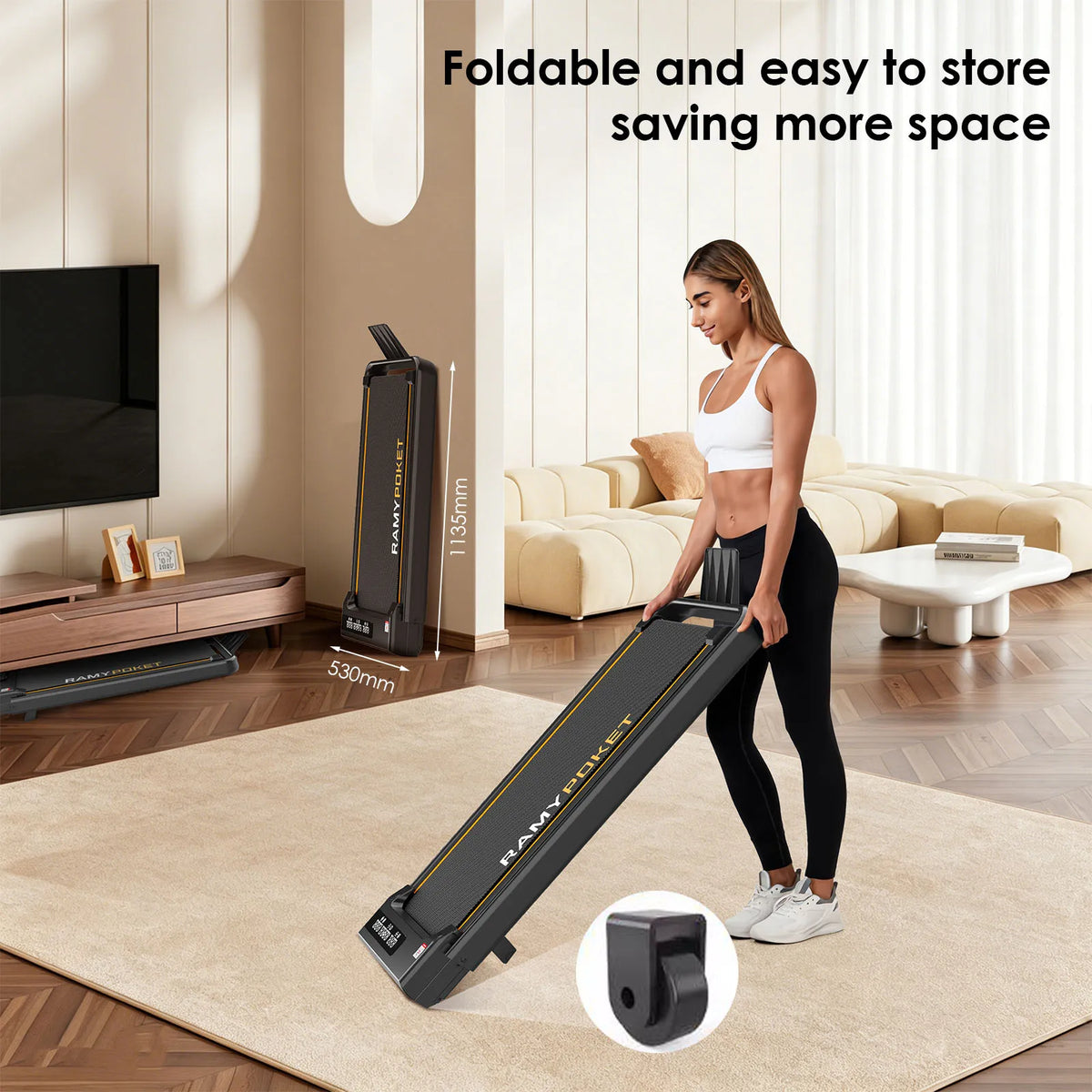 Tapis roulant con inclinazione del 9%, silenzioso, 2.5HP, 1-10km/h, APP e LED, tapis roulant con maniglia, tapis roulant per casa, 150kg