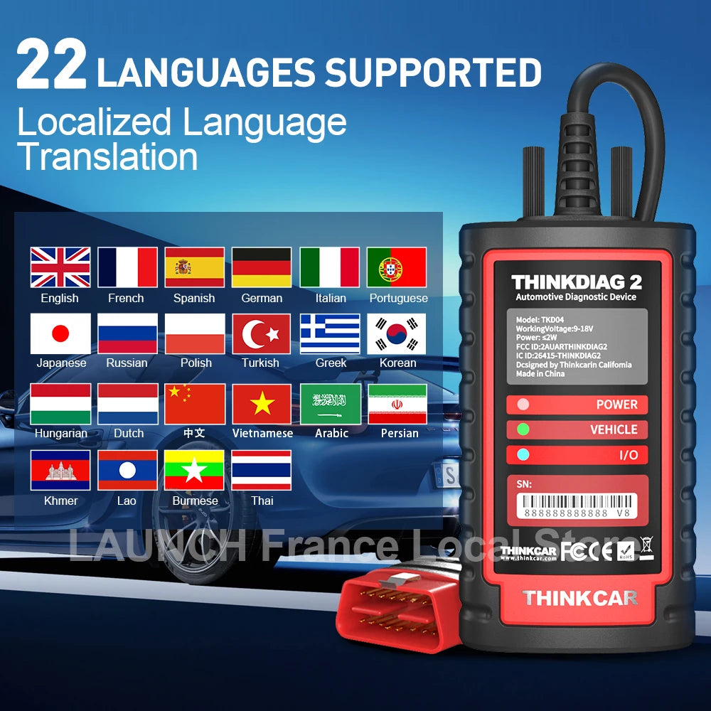 Thinkdiag 2 Ediag Plus Strumenti Diagnostici OBD2 con Protocollo CAN FD, Bluetooth, Codifica ECU, Test Attivo, Scanner OBD2 per Tutti i Sistemi