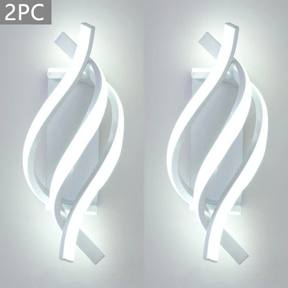 Lampada da parete moderna a LED Linea domestica Decorazione Lampada da parete Soggiorno Sfondo Muro Camera da letto Testiera Illuminazione bianca nera Lustro