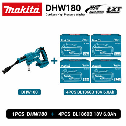 Idropulitrice Portatile a Batteria Makita DHW180 18V per Auto, Moto, Giardino e Patio - Compatibile con Batterie Makita 18V - Disponibilità EU