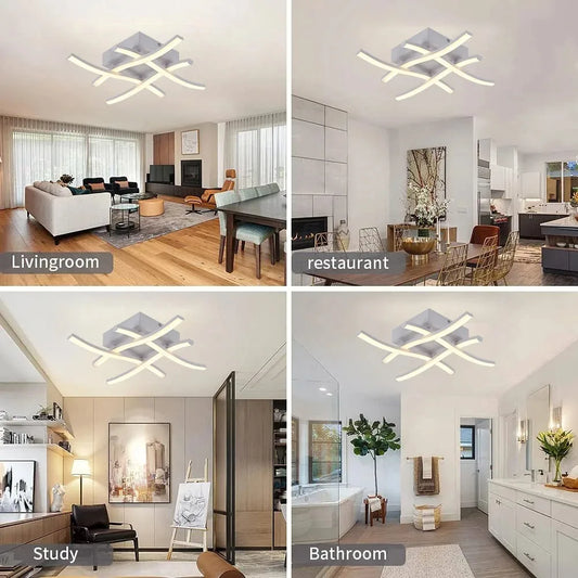 IRALAN Lampadario a LED a 3 Colori, Plafoniera a Montaggio Superficiale, Illuminazione per Camera da Letto e Sala da Pranzo, Apparecchio di Illuminazione Domestica a Risparmio Energetico