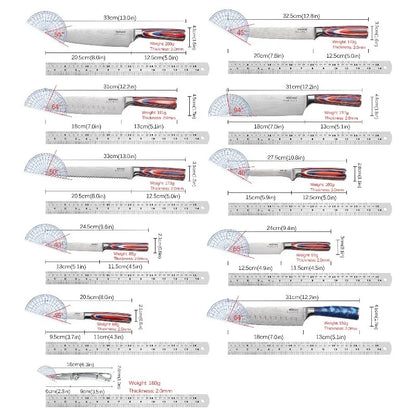 Set di 12/20 coltelli da chef in acciaio inox per pane, frutta e disossamento, leggeri e facili da usare, ideali come regalo per le festività per uomini.