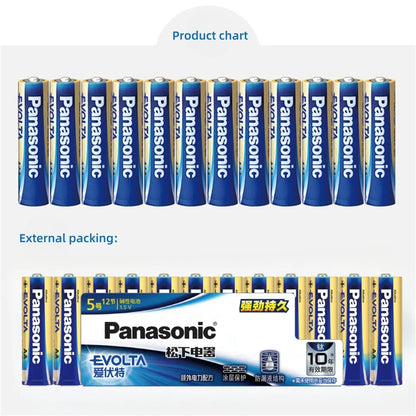 Batterie alcaline Panasonic AA 1,5 V, confezione da 12 pezzi, adatte per fotocamere digitali, torce elettriche, lettori CD, mouse wireless, ecc.