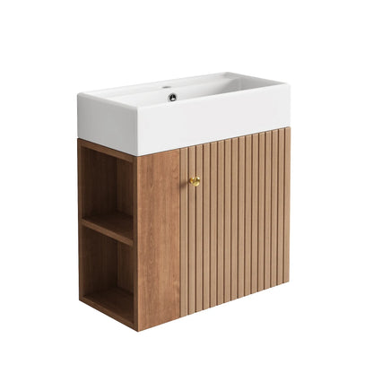 Mobile bagno sospeso con lavabo 55 × 31 × 66,5 cm e vani laterali