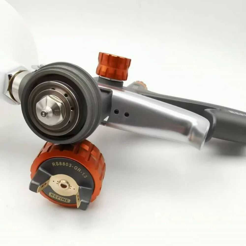 LVMP Pro RS8803 Pistola a spruzzo Ugello in acciaio inossidabile da 1,3 mm Pistola a spruzzo d'aria per vernice spray per auto Spruzzatore per vernice a base d'acqua