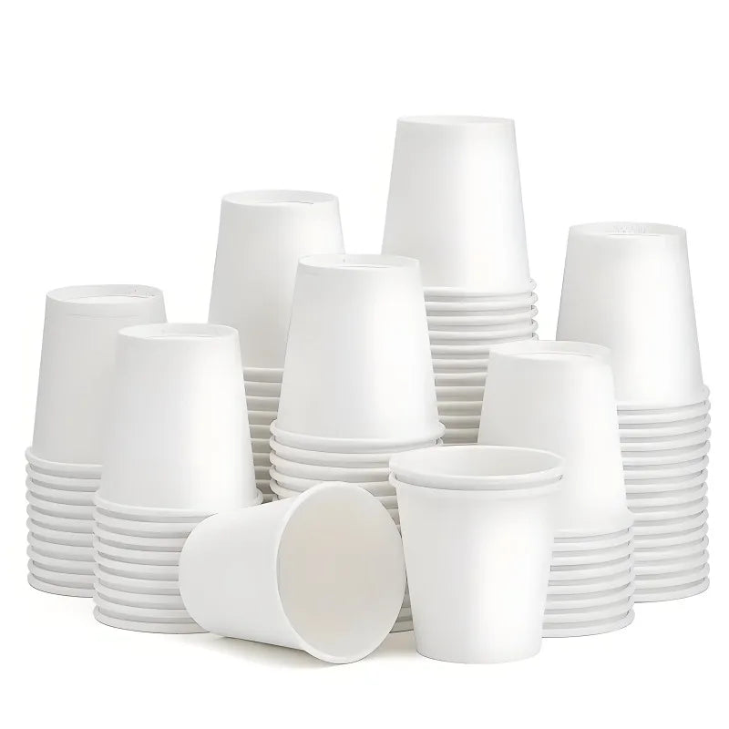 50/100PCS Bicchieri di carta usa e getta piccoli, perfetti per le caffetterie in ufficio, ristoranti, picnic, degustazione di succo di caffè, bevande calde e fredde
