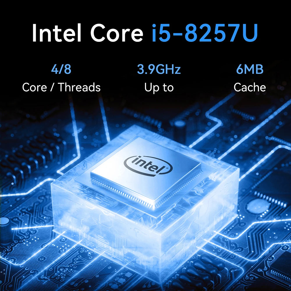 Mini PC Mllse M5 Processore Intel Core I5-8257U 16Gb Ram Ddr4 512Gb Ssd Wifi 6 Bluetooth 5.3 Win 11 Pro