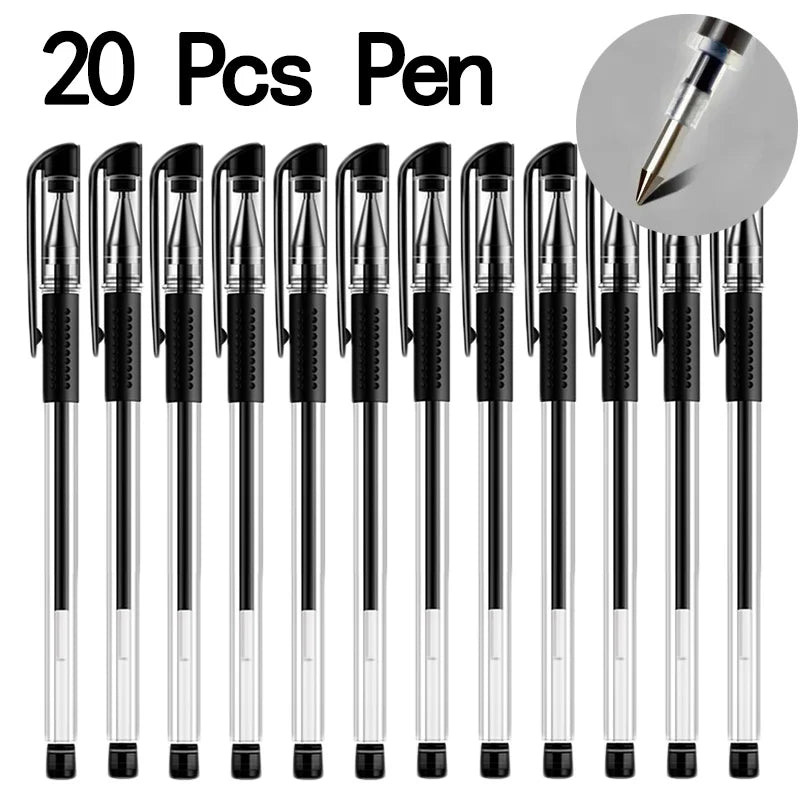 20/50 pezzi Penne gel Set Nero Blu Rosso Ricarica Gel Forniture scolastiche e per ufficio Cancelleria accessori kawaii cancelleria penne carine