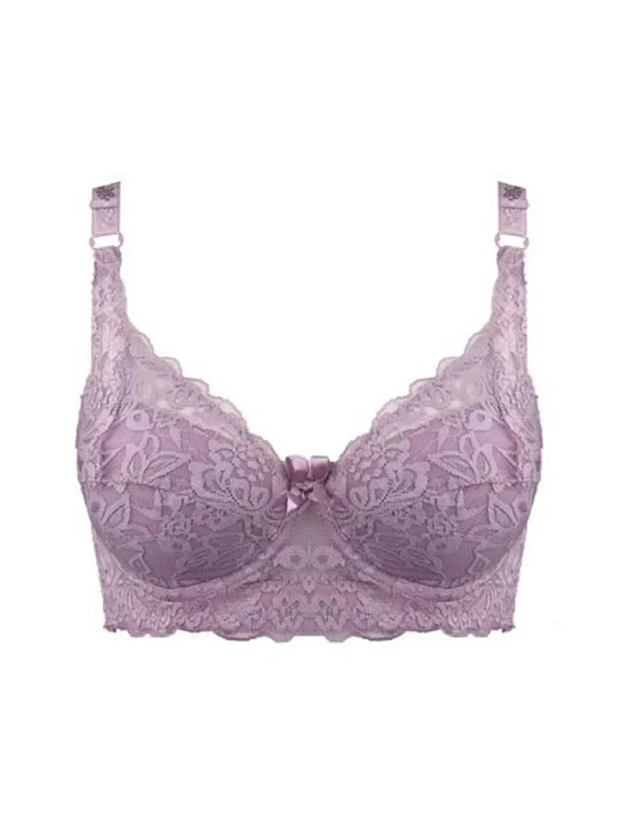 Reggiseno sottile a copertura totale, senza ferretto, regolabile, in pizzo, per taglie forti, copri seno, coppe B C D, reggiseno in pizzo taglie grandi 2028