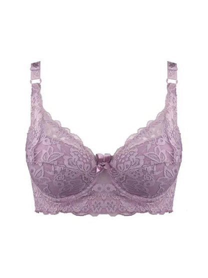 Reggiseno sottile a copertura totale, senza ferretto, regolabile, in pizzo, per taglie forti, copri seno, coppe B C D, reggiseno in pizzo taglie grandi 2028
