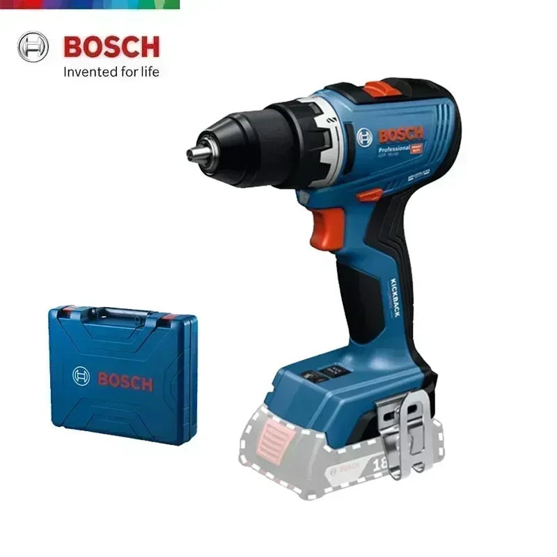 Trapano Cordless Bosch GSR 18V-65 Brushless, 18V 63Nm, Alta Coppia, Utensile per Operazioni in Spazi Ristretti, Funzione Anti-Rotazione Inversa, Utensile Elettrico