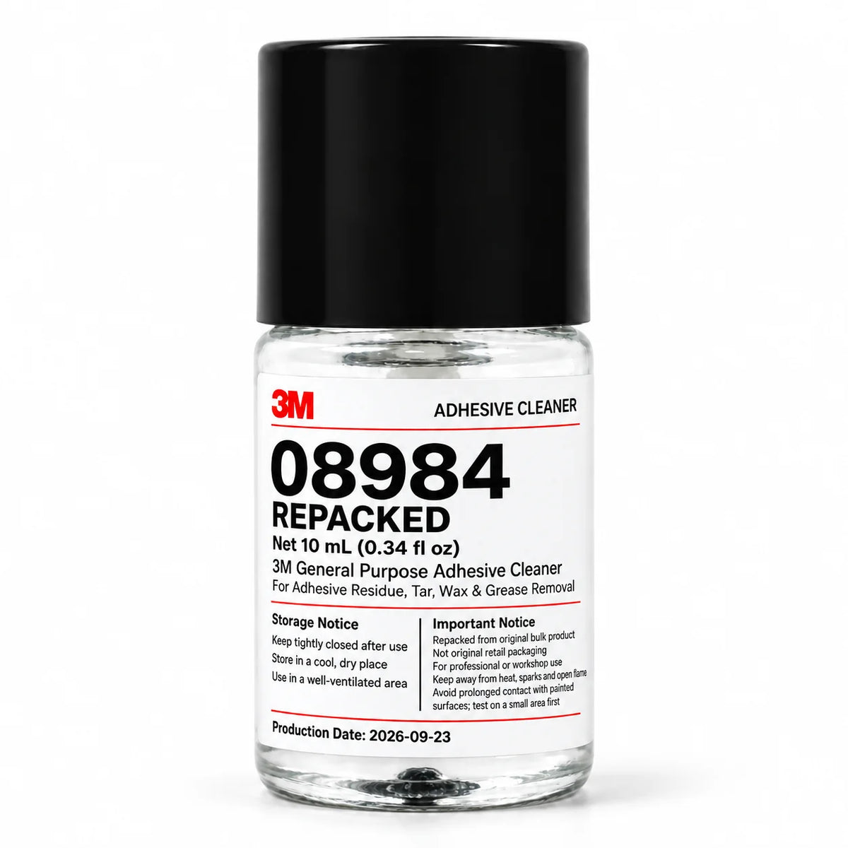 3M 08984 Detergente Rimuovi Adesivi 10mL Ricompresso, Rimuovi Residui di Colla, Adesivi, Catrame, Cera e Grasso per Officina di Detailing Auto