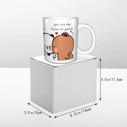 Tazze personalizzate per coppia Bubu Dudu Panda e Brownie Bear Tazza da caffè per tè al latte in ceramica fai-da-te