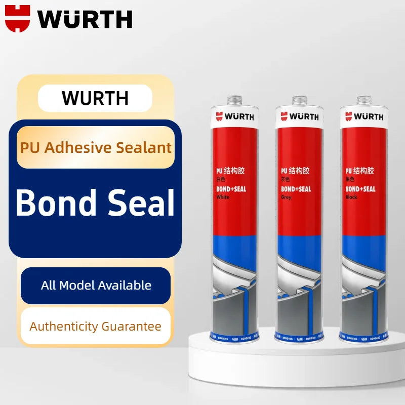 Adesivo Strutturale Poliuretanico PU Originale Wurth Bond+Seal 1K Bianco Grigio Nero per Auto Metallo Legno Calcestruzzo