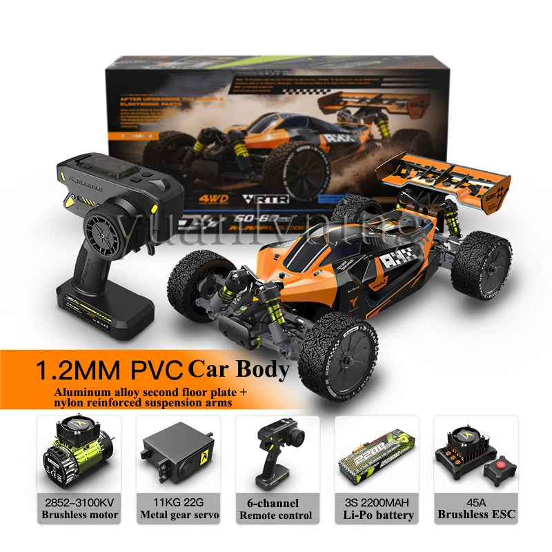 Storm Raider 1/10 Buggy RC da Corsa Fuoristrada 4WD Brushless, Auto Radiocomandata 2.4GHz, Modellino Giocattolo per Adulti e Bambini